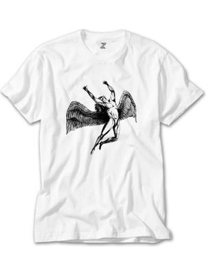 Crows Gate LED Zeppelin Icarus Angel Beyaz Tişört