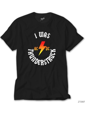 Crows Gate Ac Dc I Was Thunderstuck Siyah Tişört