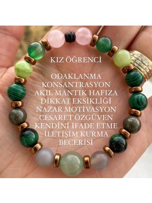 Mediterian Renkli Doğal Taşlı Öğrenci Bilekliği, Şık ve Enerjik Takı Seçeneği