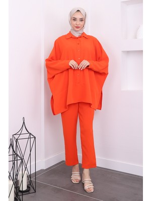 Orange Yarasa Kol Tunik Pantolon Takım