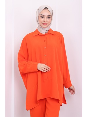 Orange Yarasa Kol Tunik Pantolon Takım