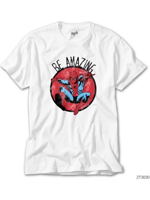 Crows Gate Spiderman Be Amazing Beyaz T-Shirt