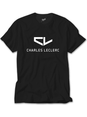 Crows Gate F1 Charles Leclerc Logo Siyah T-Shirt