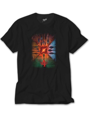 Crows Gate Stranger Things 4 Siyah T-Shirt