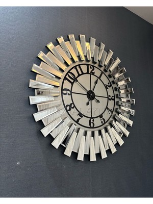 Woodhub 65 Cm Gümüş Türkçe Rakam Piyano Saat