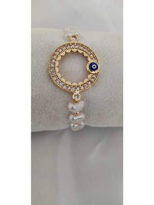 Mediterian Beyaz Zarif Bileklik, Şıklık ve Tarz Katıyor, Zirkon Taşlı, Altın Kaplama