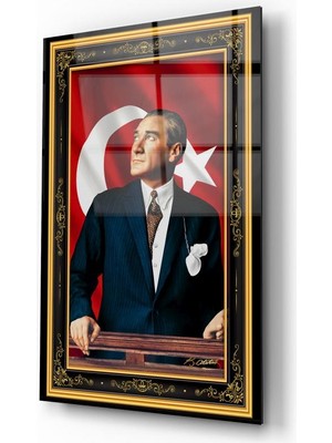 Zi Dekor Atatürk Cam Tablo | Dekoratif, Ofis, Mutfak