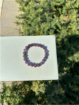 Mediterian Doğal Ametist Taşlı El Yapımı Unisex Bileklik, şık ve enerjik aksesuar.