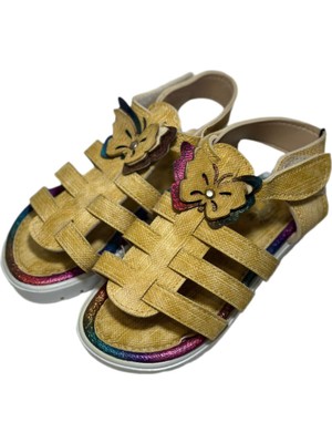 Aristocrat Shoes Cırtlı Çocuk Sandalet Kız Çocuğu Rahat Tabanlı Kelebek Model Terlik