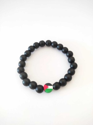 Mediterian Siyah Doğal Taş Bileklik, Özgürlük Temalı, Şık ve Anlamlı Takı