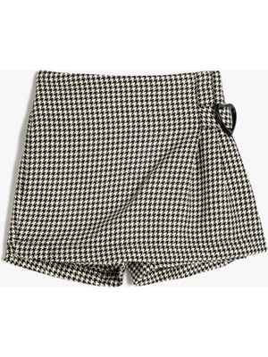 Koton Şort Etek Kalp Toka Detaylı Beli Lastikli