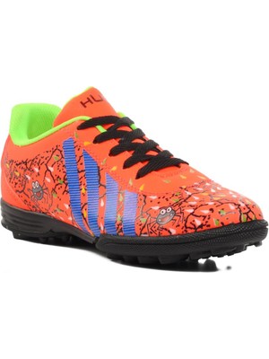 Ayakmod Örümcek Desenli Turuncu Çocuk Halı Saha Ayakkabısı