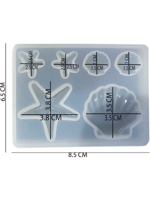Depposite Epoksi Silikon Kalıp Deniz Kabuğu Şekiller 6 Lı