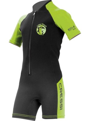 Cressi Little Shark Junior 2 mm Çocuk Shorty Dalış Elbisesi Yeşil 3/4 Yaş