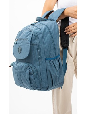 Baginn Lise Okul Sırt Çantası Çok Cepli Okul Çantası Hafif Klinkır Kumaş 43*30 cm Seyahat Çantası