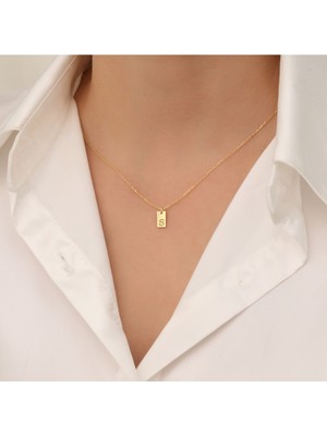 Mediterian 925 Ayar Gümüş Harf Kolye, Şık ve Parlak Takı, Sarı Renk