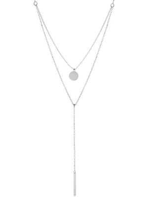 Mediterian İkili uzun kolye, beyaz inci detaylı, zarif ve şık takı seçeneği, 925 ayar gümüş