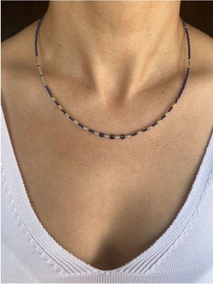 Mediterian Lapis Kolye, 925 Ayar, Doğal Taş, Şık ve Zarif Tasarım