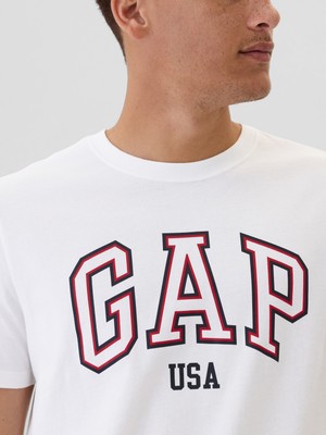 Gap Erkek Beyaz Everyday Soft Gap Usa Logo T-Shirt