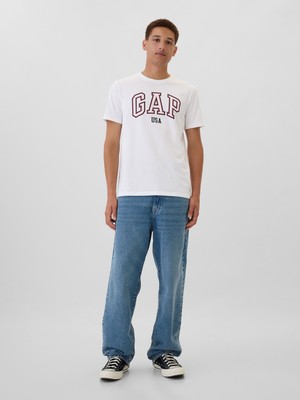 Gap Erkek Beyaz Everyday Soft Gap Usa Logo T-Shirt