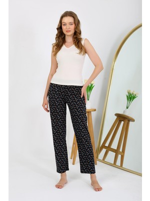 Moda Çizgi Kadın Penye Desenli Tek Alt Pijama 27528