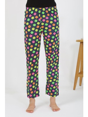 Moda Çizgi Kadın Penye Smile Desenli Tek Alt Pijama 27537