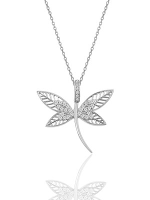 Mediterian 925 ayar gümüş ve doğal taş detaylı zarif yusufçuk kolye