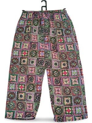 Royaleks Ithal Viskon Geniş Paça Şık Etnik Otantik Desenli Pantolon - Royaleks - Desen1