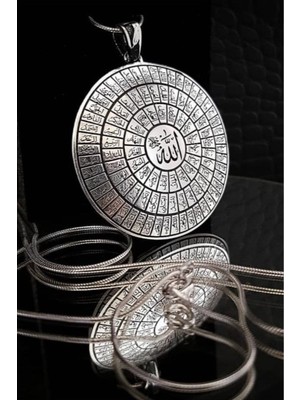 Mediterian 925 Ayar Gümüş Esmaül Hüsna Dualı Kadın Erkek Kolye Zinciri