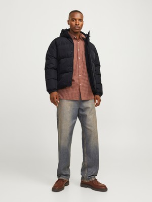 Jack & Jones Jack Jones Jjebradley Puffer Hood Sn Erkek Siyah Mont 12256974-02