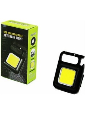 Cob Rechargeable Keychain Light Şarj Edilebilir Şarjlı Mini Mıknatıslı El Feneri Anahtarlık Tirbuşon