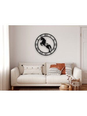 Woodhub At Figürlü Metal Duvar Saati