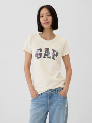 Gap Kadın Kırık Beyaz Gap Logo T-Shirt