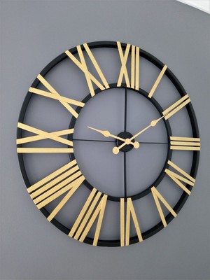 Woodhub Metal Büyük Duvar Saati Mutfak Çiftlik Evi Modern Saatler Endüstriyel Duvar Sanatı Ofis Dekoru