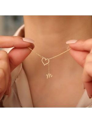 Mediterian 925 Ayar Gümüş Sarmaşık Kolye, Zarif ve Şık Takı, Zirkon Taşlı, Sarı Renk