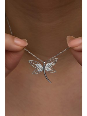 Mediterian 925 Ayar Gümüş Rodyum Kaplama Zirkon Taşlı Şık Yusufcuk Kolye