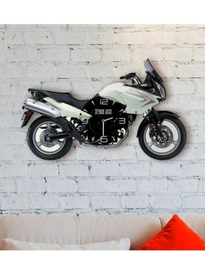 Woodhub Kişiye Özel Motosiklet Tasarımlı Ahşap Duvar Saati-5