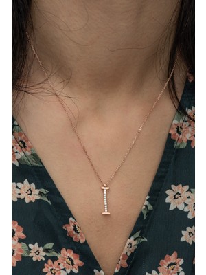 Mediterian Pembe gümüş kolye, 925 ayar, zirkon taş, şık ve zarif tasarım