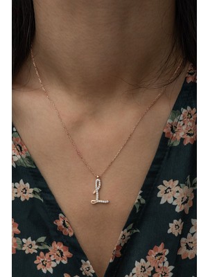 Mediterian 925 Ayar Gümüş Kolye, Pembe Zirkon ve Rose Gold Detaylarıyla Şık ve Zarif Tasarım