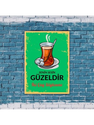 Çılgıntrend Çay Ahşap Retro Poster  20 x 28 cm