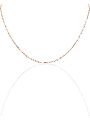 Mediterian Pembe Gümüş 60 cm Aralıklı Figaro Zincir, Doğal Taş, Zarif ve Şık Takı