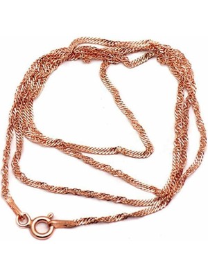 Mediterian 45 cm ve 23 cm gümüş rose zincir, doğal taş detaylı, şık ve zarif takı seçeneği