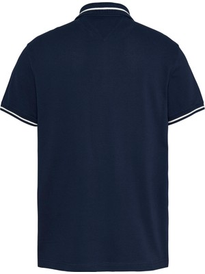 Tommy Jeans Nakışlı Lacivert Erkek Polo T-Shirt DM0DM19504C1GTJM Reg Tıppıng Polo