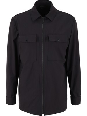 Fabrika Comfort Regular Fit Gömlek Yaka Düz Siyah Erkek Gömlek FC4WM-GML 2834