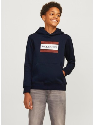 Jack & Jones Baskılı Erkek Koyu Lacivert Sweatshırt 12263243
