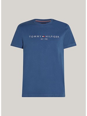 Tommy Hilfiger Bisiklet Yaka Mavi Erkek T-Shirt MW0MW11797DBZ