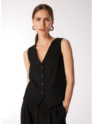 Fabrika Siyah Kadın Yelek F4WL-YLK0253