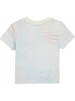 Calvin Klein Bej Unisex T-Shirt Summer Wave Aop Ss T-Shırt