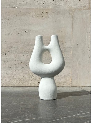 Sertex Home Beyaz Vazo Beyaz Amorf Vazo