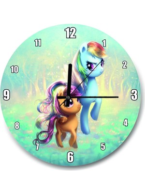 Woodhub Ponyville Şirin Poniler Duvar Saati(Çap 50 x 50  cm  )